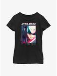 Star Wars: Visions Twins Comic Panels Youth Girls T-Shirt, BLACK, hi-res