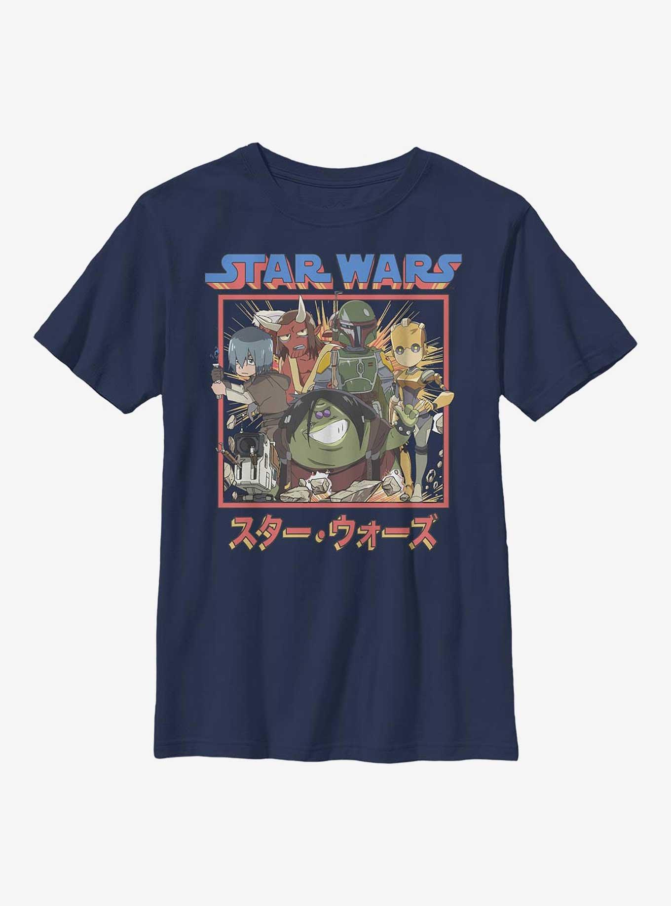 Star Wars: Visions Anime Group Youth T-Shirt, NAVY, hi-res