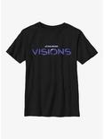 Star Wars: Visions Blue Logo Youth T-Shirt, BLACK, hi-res