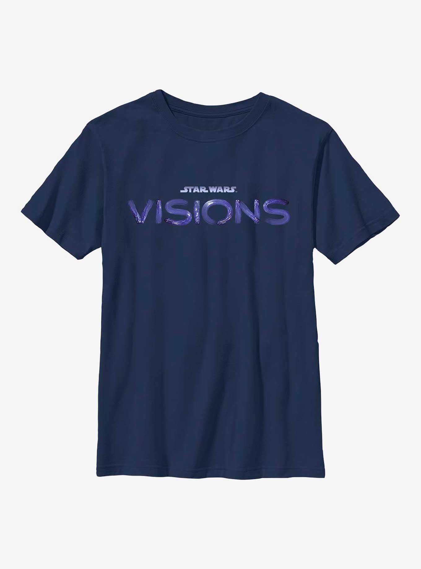 Star Wars: Visions Blue Logo Youth T-Shirt, NAVY, hi-res