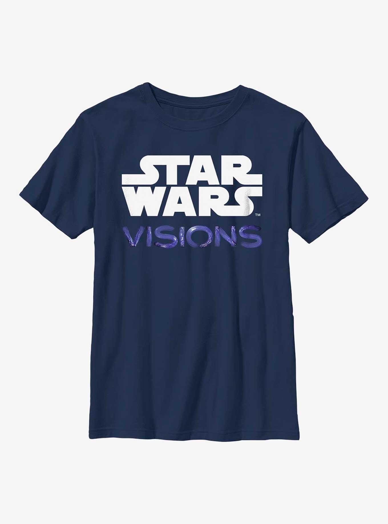 Star Wars: Visions Logo Stacked Youth T-Shirt, NAVY, hi-res