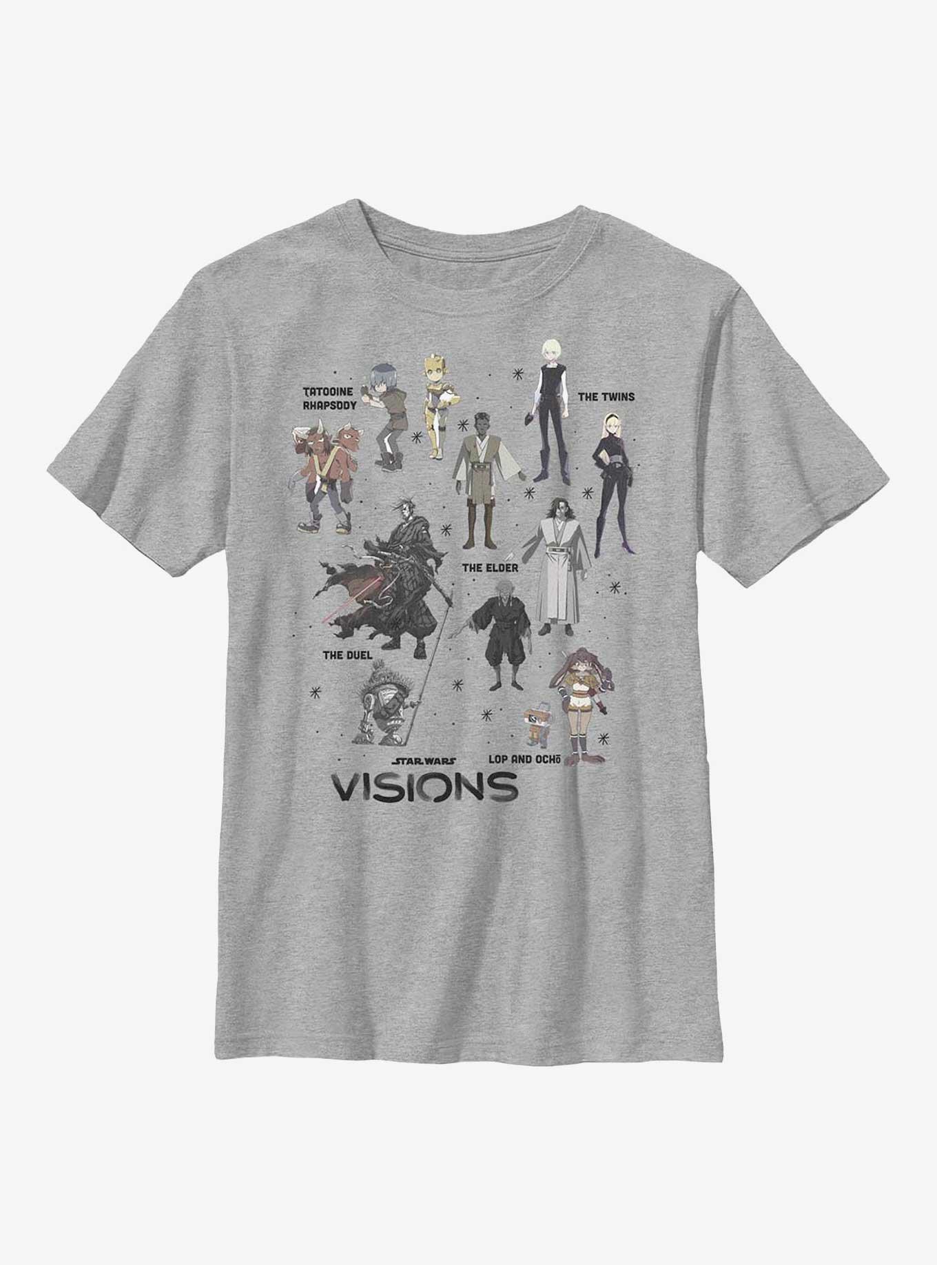 Star Wars: Visions Textbook Characters Youth T-Shirt, ATH HTR, hi-res