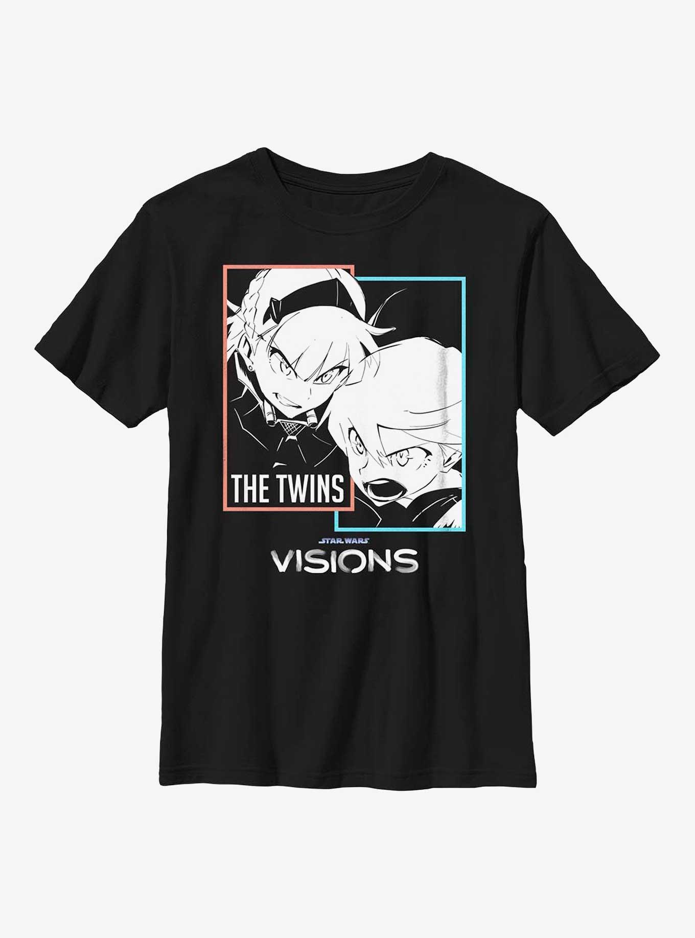 Star Wars: Visions Twins Shout Youth T-Shirt, BLACK, hi-res