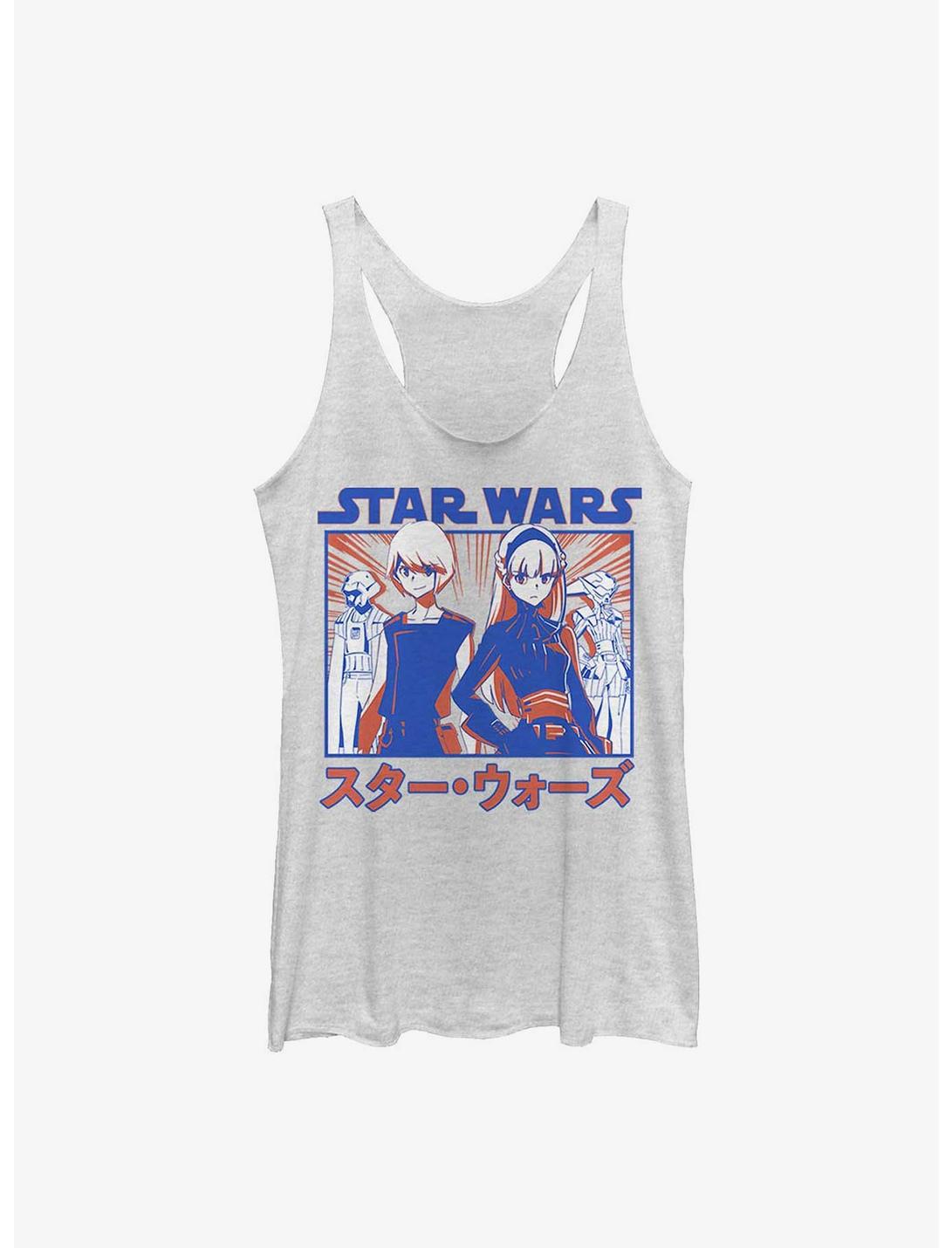 Star Wars: Visions Twins Anime Womens Tank Top, WHITE HTR, hi-res