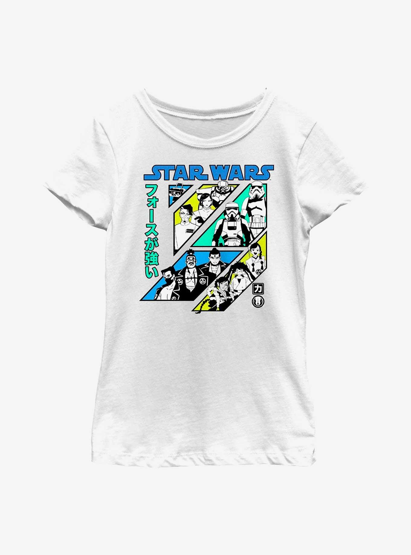 Star Wars: Visions Force Grid Youth Girls T-Shirt, WHITE, hi-res
