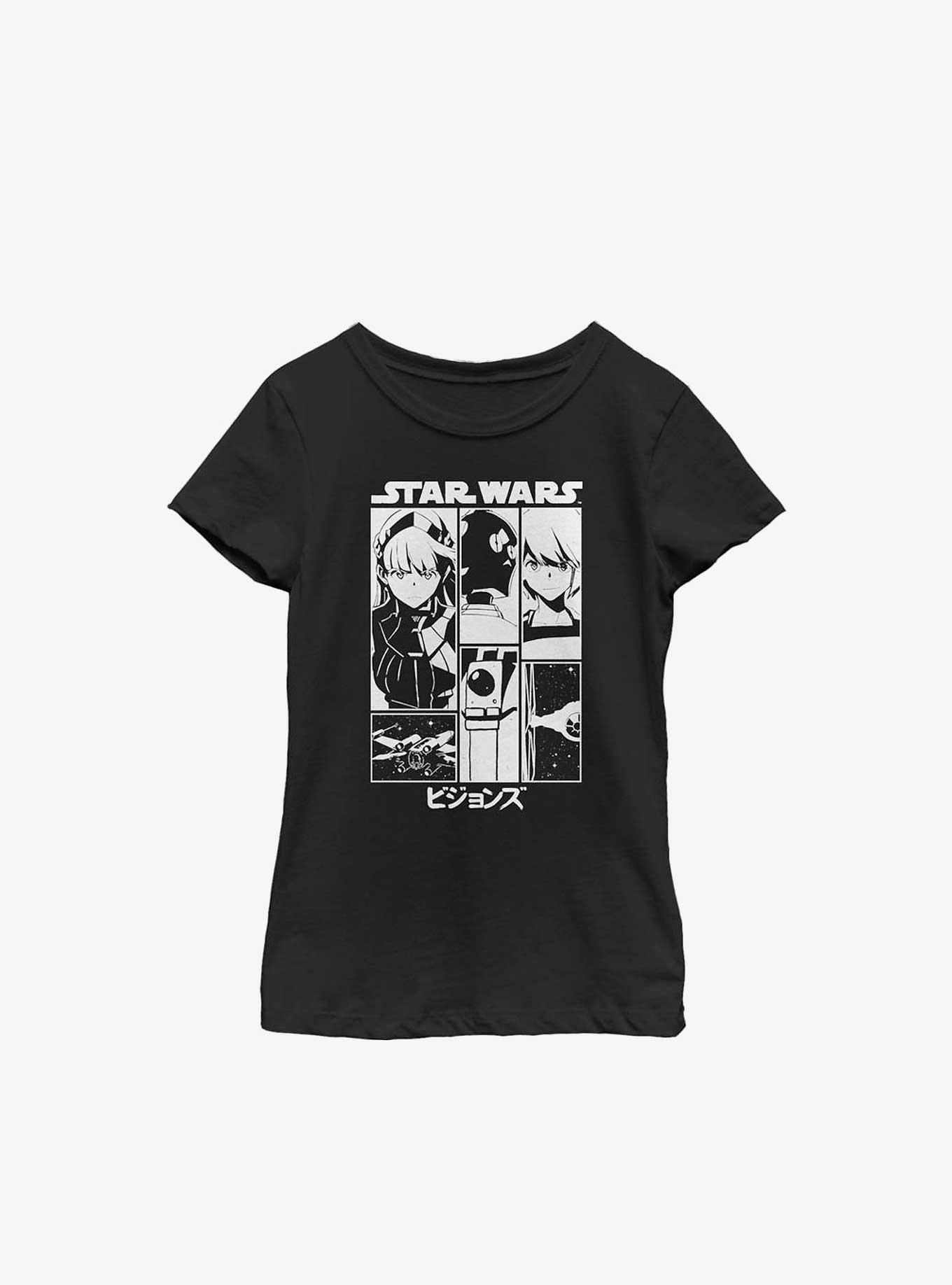 Star Wars: Visions Poster Youth Girls T-Shirt, BLACK, hi-res