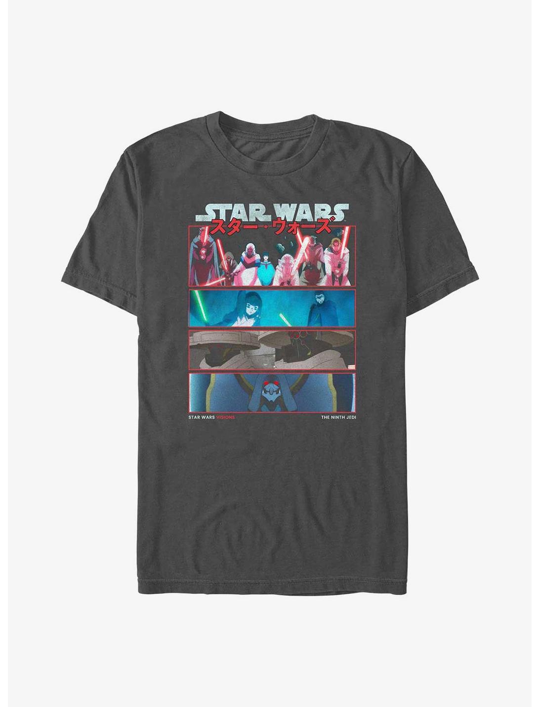 Star Wars: Visions 9th Jedi Stack T-Shirt, CHARCOAL, hi-res