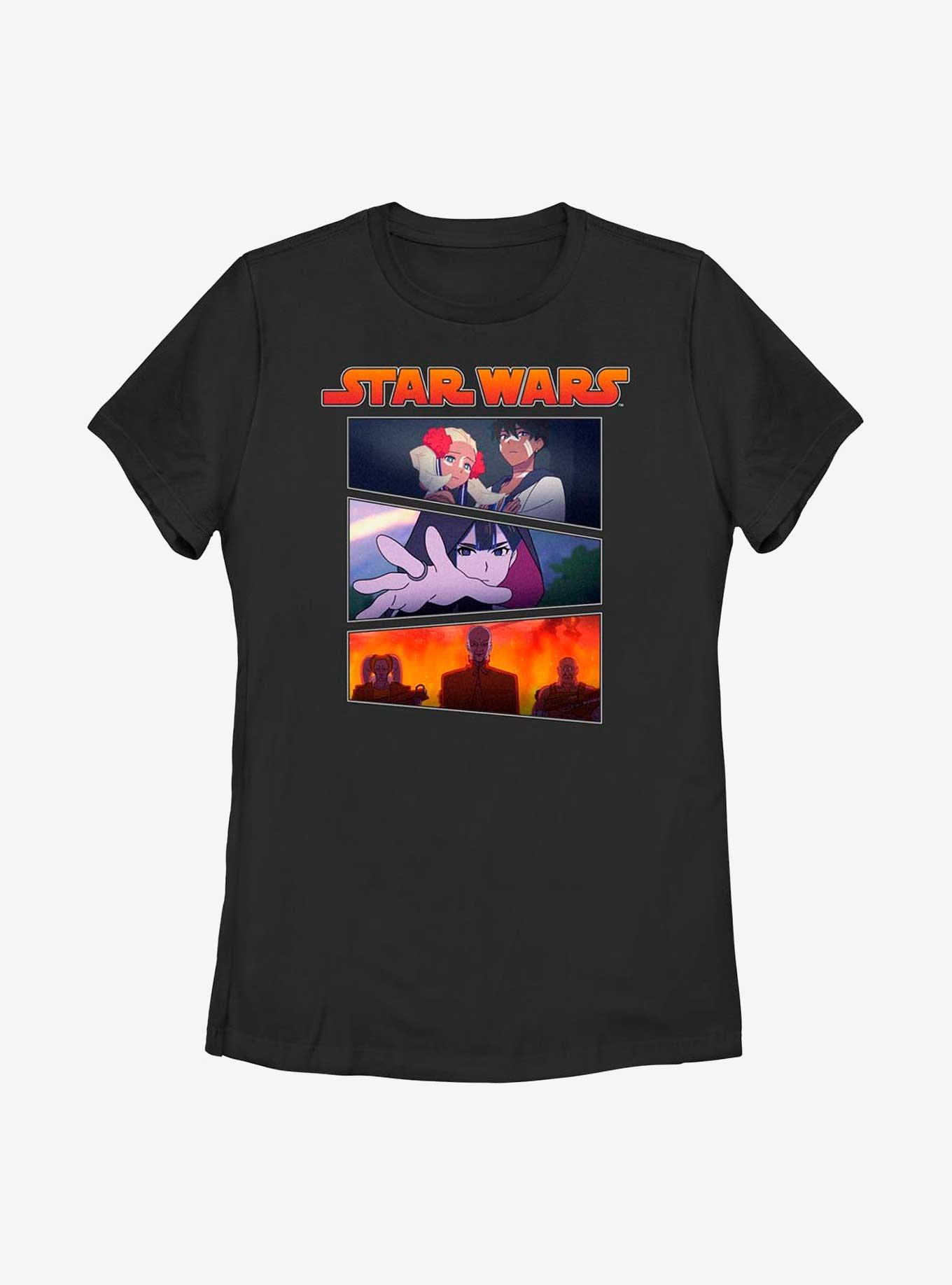 Star Wars: Visions Village Bride Panels Womens T-Shirt, BLACK, hi-res