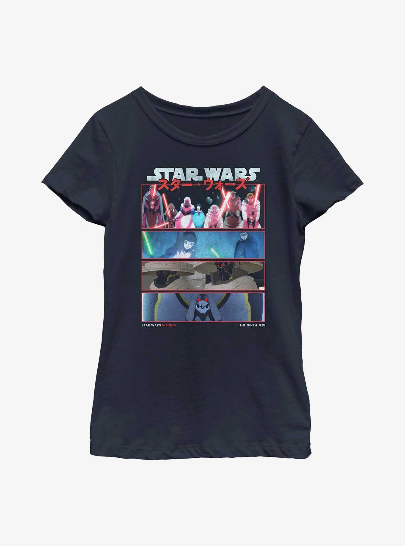 Star Wars: Visions 9th Jedi Stack Youth Girls T-Shirt, NAVY, hi-res