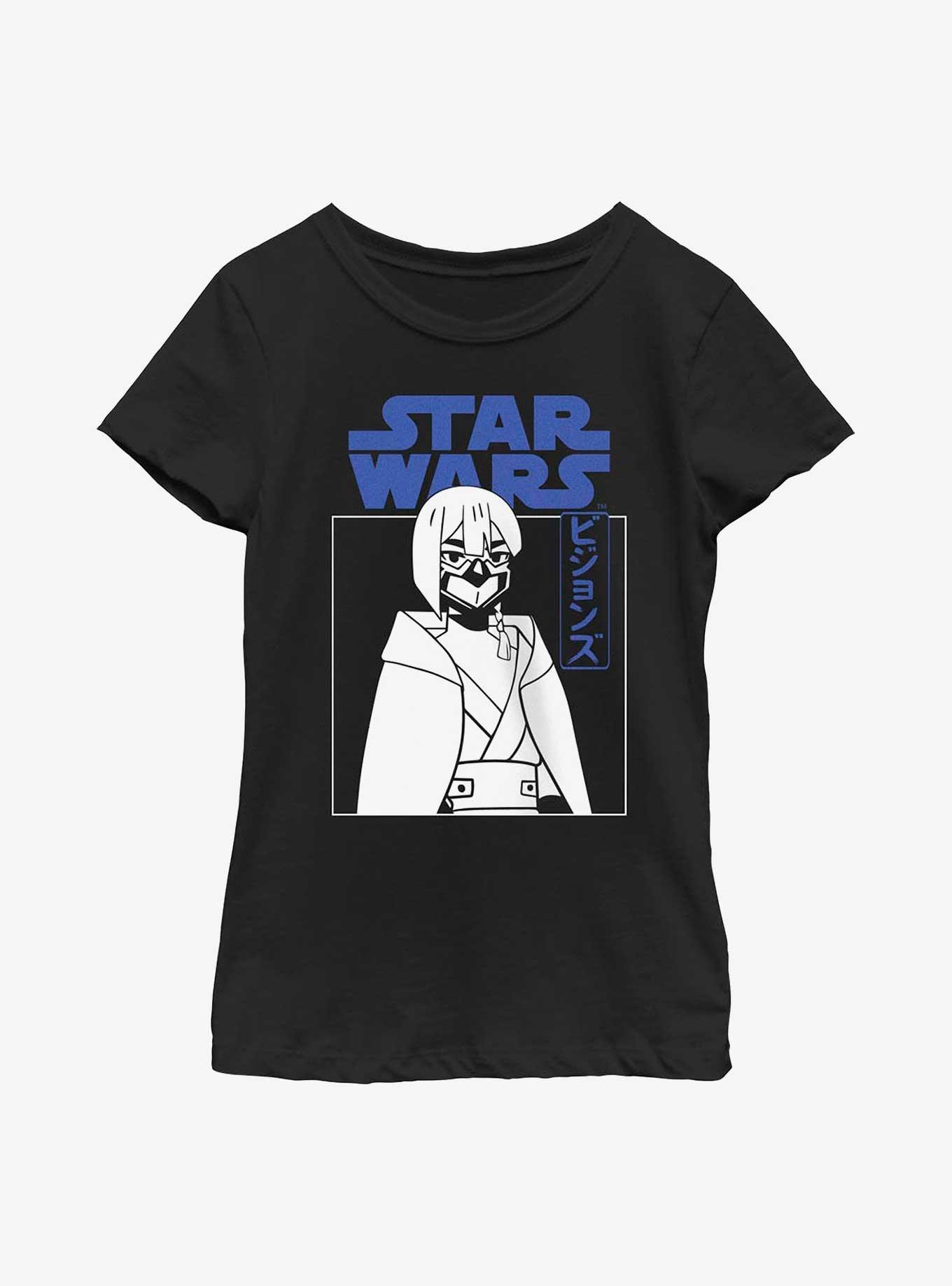 Star Wars: Visions Village Bride Masked Girl Youth Girls T-Shirt, BLACK, hi-res