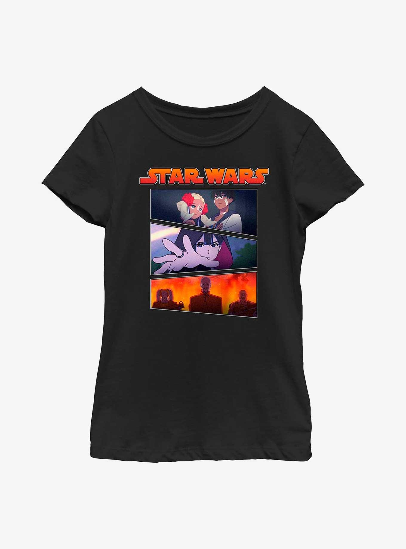 Star Wars: Visions Village Bride Panels Youth Girls T-Shirt, BLACK, hi-res