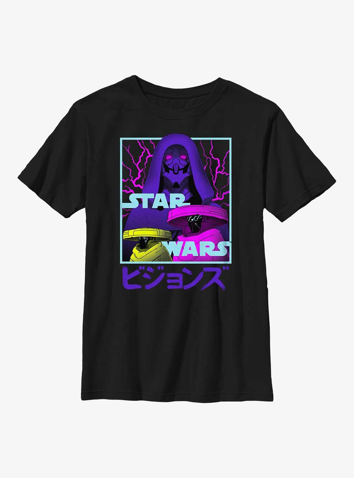 Star Wars: Visions Metal Faces Youth T-Shirt, BLACK, hi-res