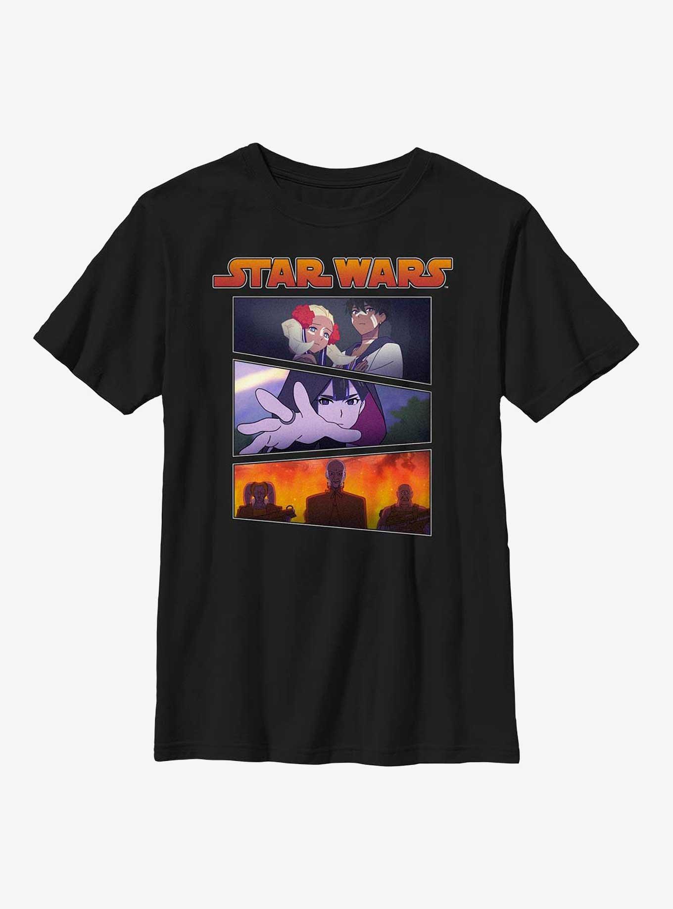 Star Wars: Visions Village Bride Panels Youth T-Shirt, BLACK, hi-res