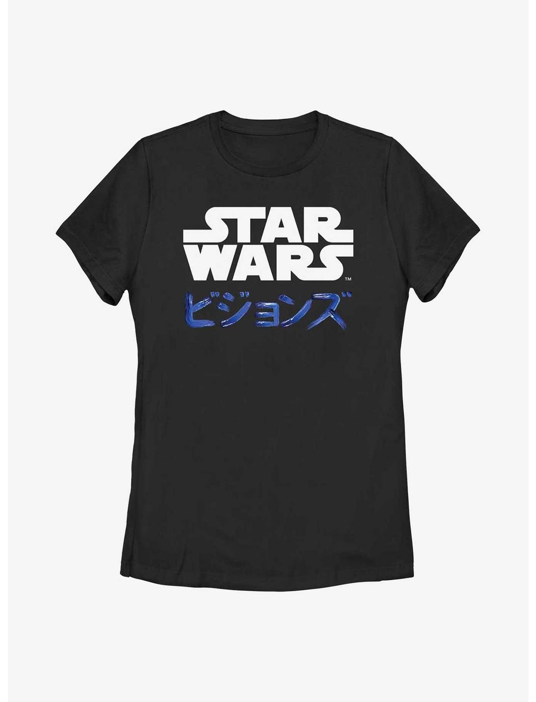 Star Wars: Visions Japanese Text Logo Womens T-Shirt, BLACK, hi-res