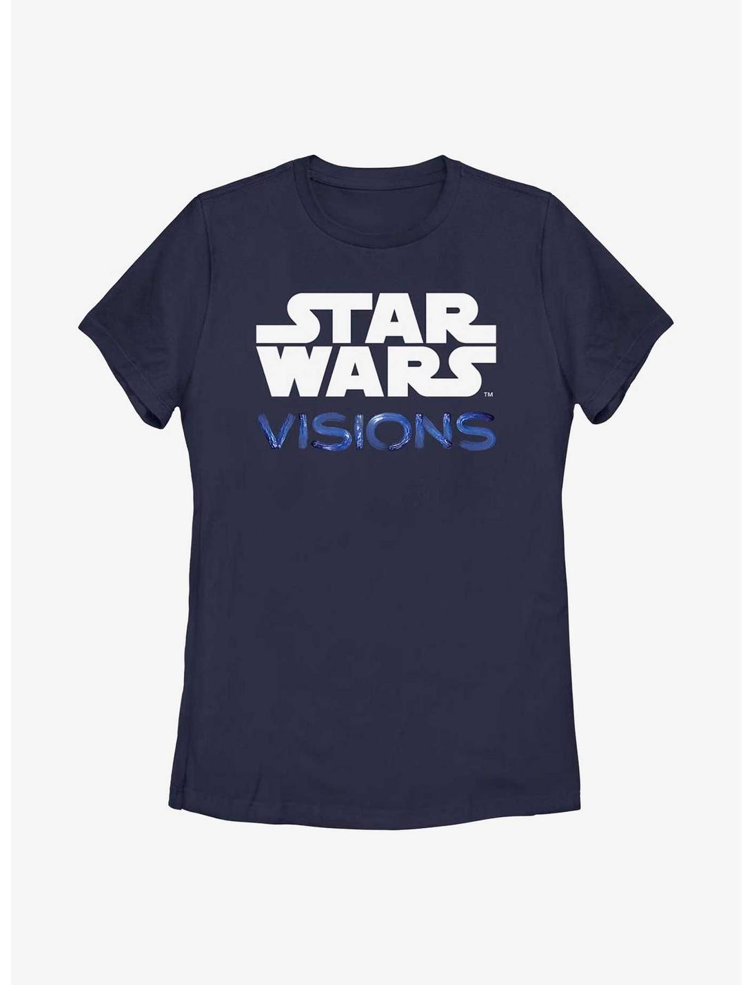 Star Wars: Visions Logo Stacked Womens T-Shirt, NAVY, hi-res