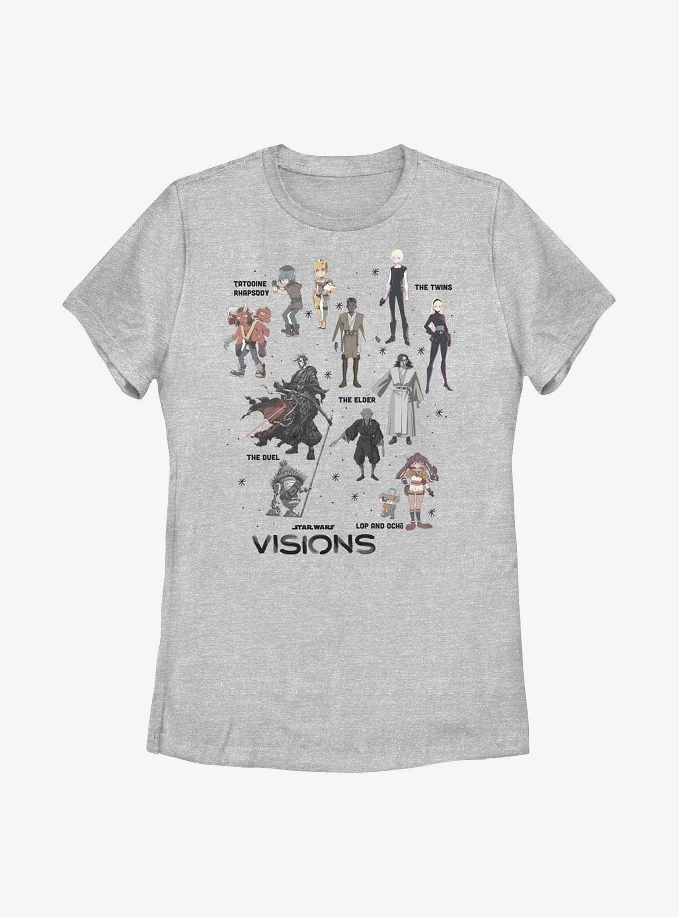Star Wars: Visions Textbook Characters Womens T-Shirt, ATH HTR, hi-res
