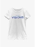 Star Wars: Visions Blue Logo Youth Girls T-Shirt, WHITE, hi-res