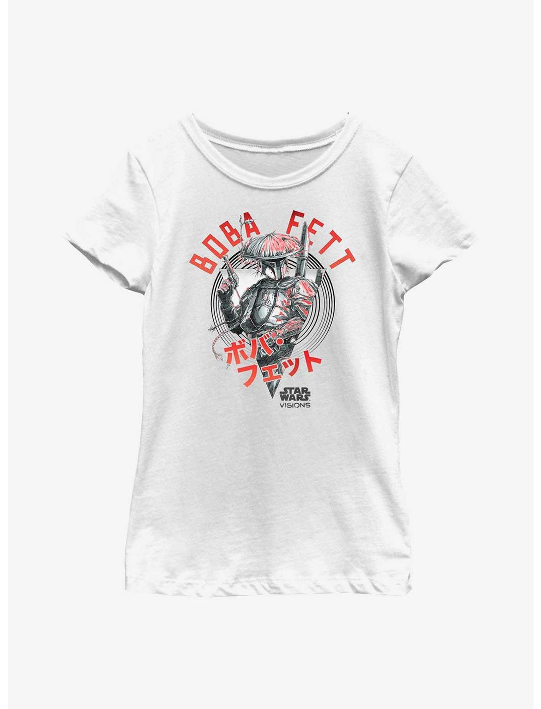 Star Wars: Visions The Boba Fett Youth Girls T-Shirt, WHITE, hi-res