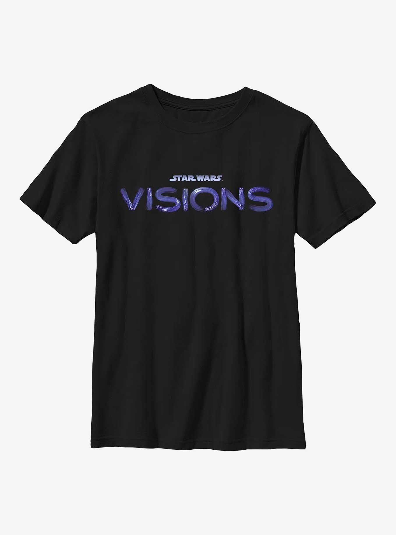 Star Wars: Visions Blue Logo Youth T-Shirt, BLACK, hi-res