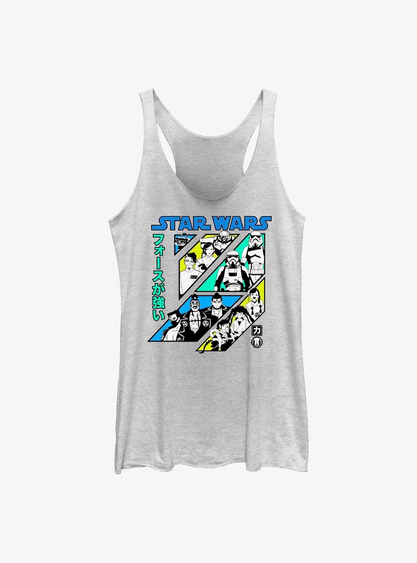 Star Wars: Visions Force Grid Womens Tank Top, WHITE HTR, hi-res