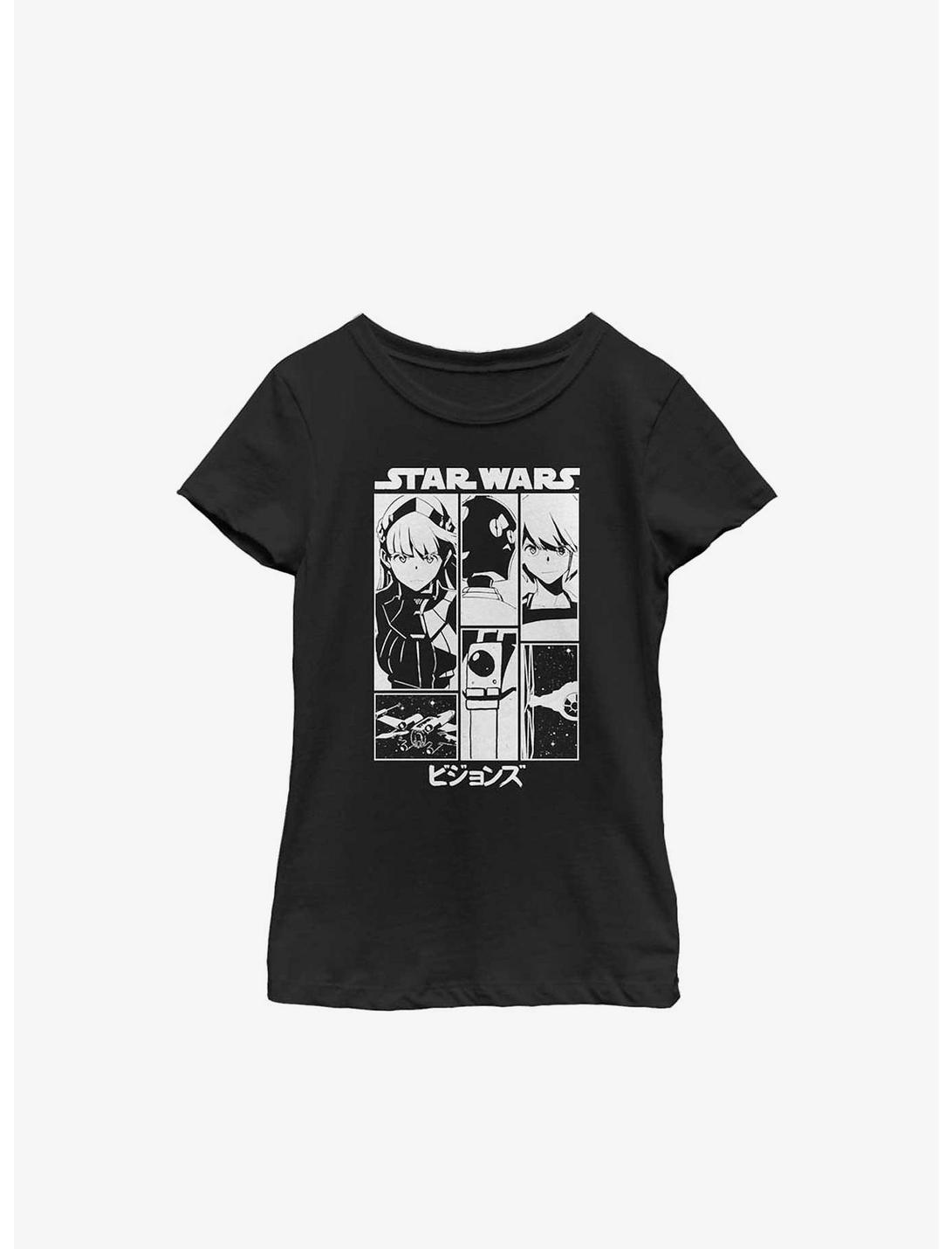 Star Wars: Visions Poster Youth Girls T-Shirt, BLACK, hi-res