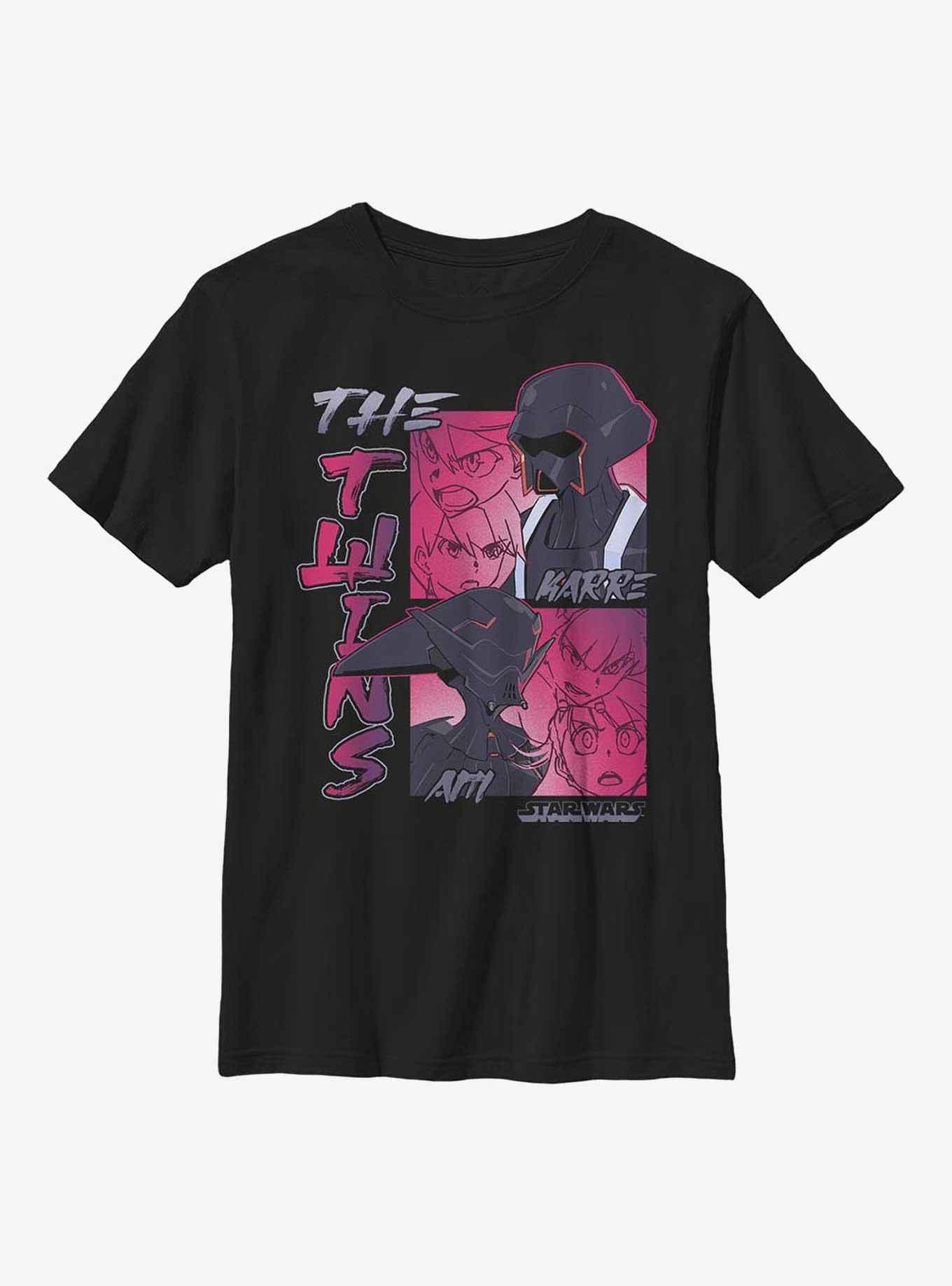 Star Wars: Visions The Twins Youth T-Shirt, BLACK, hi-res