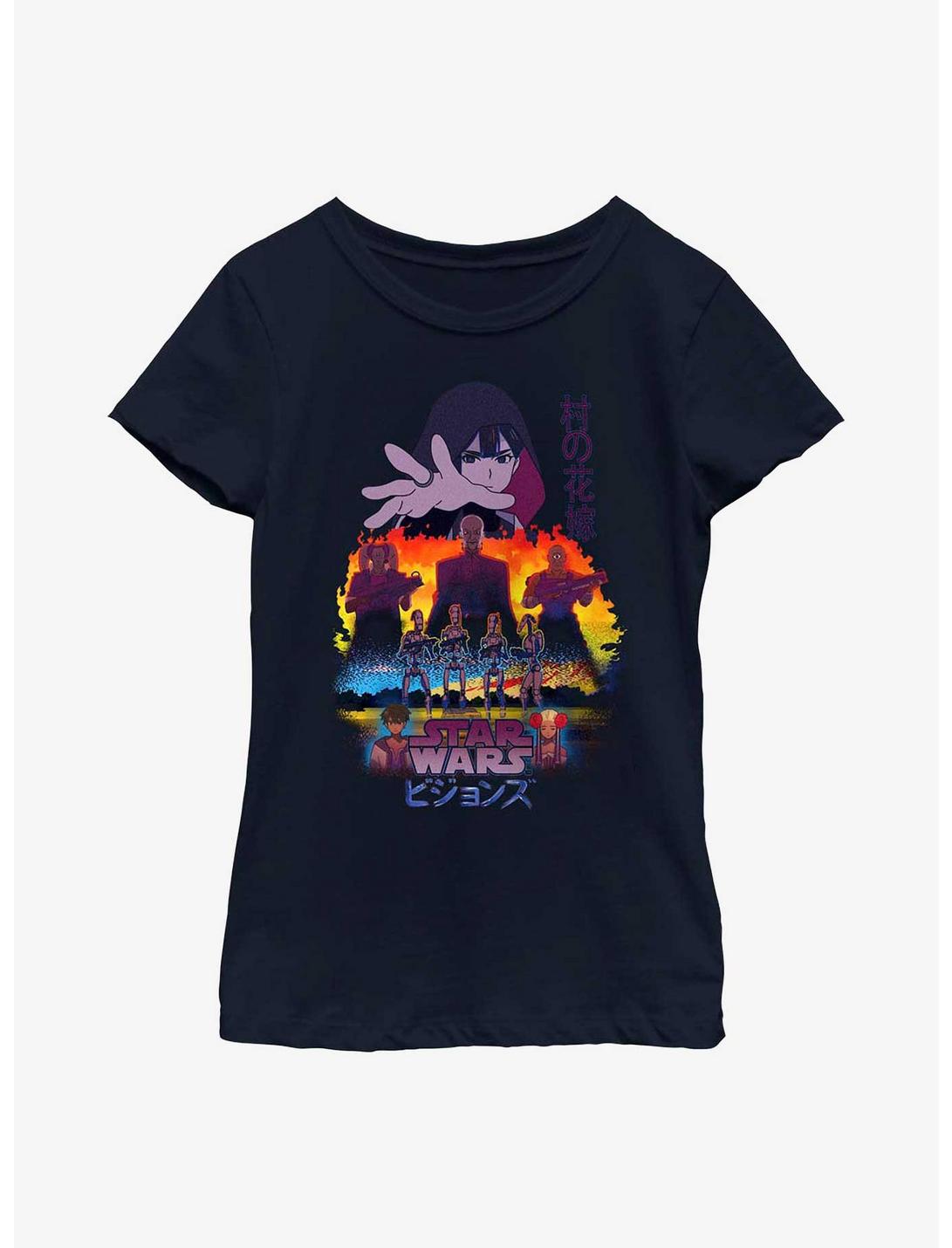 Star Wars: Visions It Takes A Village Youth Girls T-Shirt, NAVY, hi-res