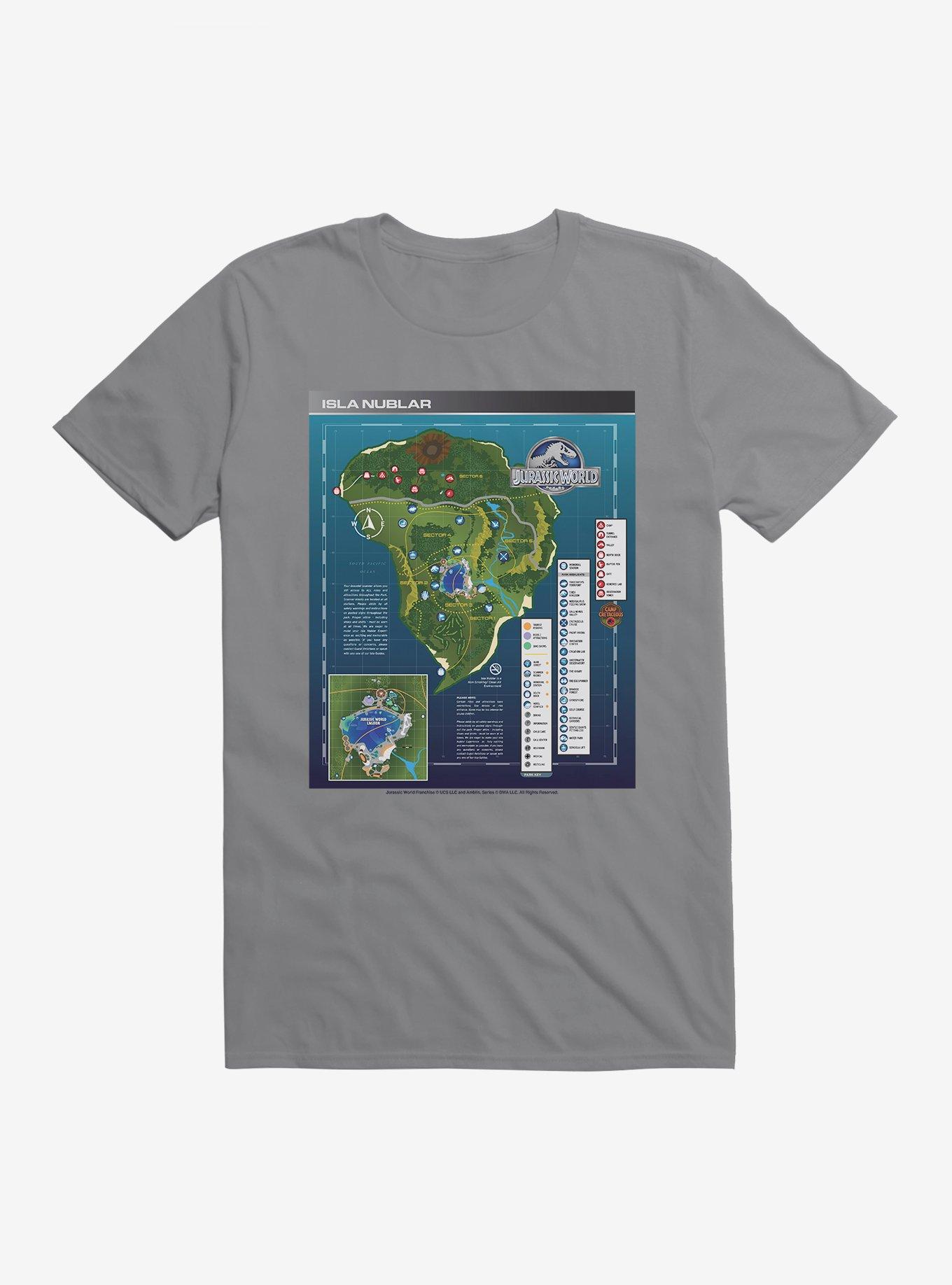 Jurassic World: Camp Cretaceous Isla Nublar Map T-Shirt | Hot Topic