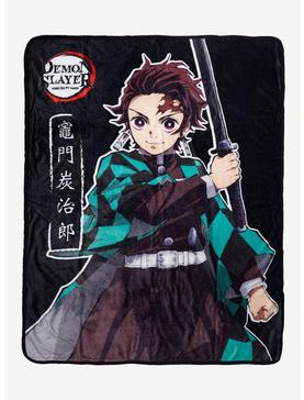 Demon Slayer: Kimetsu No Yaiba Tanjiro Kanji Throw Blanket, , hi-res