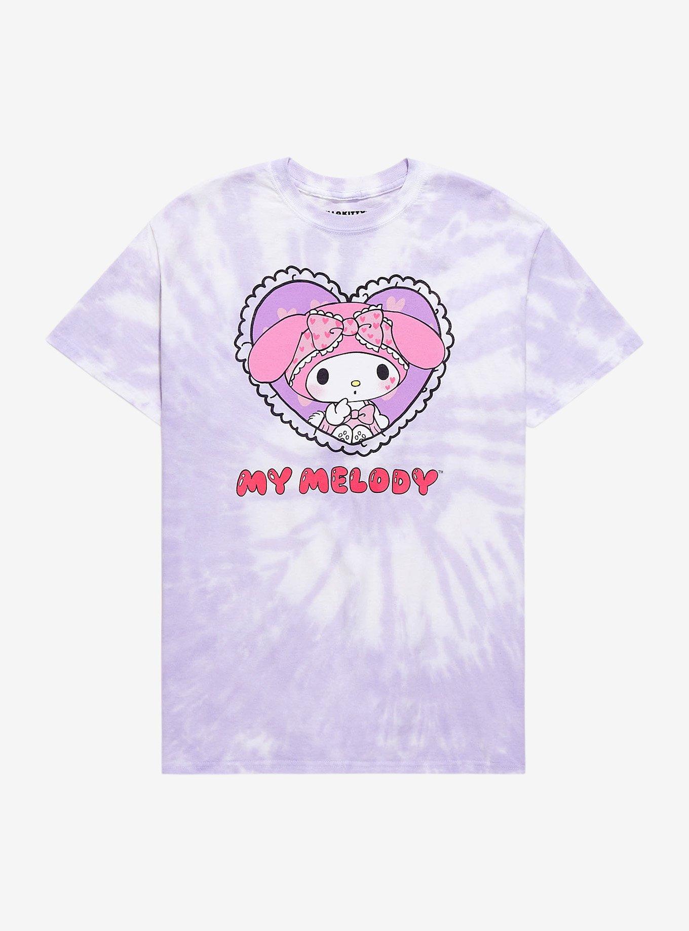 My Melody & Kuromi Pastel Tie-Dye Boyfriend Fit Girls T-Shirt, MULTI, hi-res
