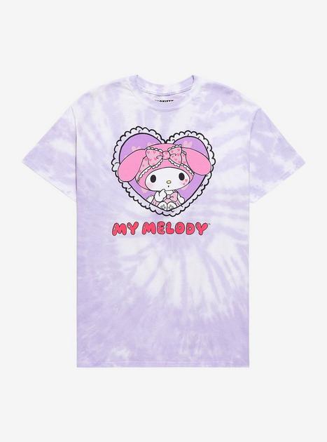 My Melody & Kuromi Pastel Tie-Dye Boyfriend Fit Girls T-Shirt | Hot Topic