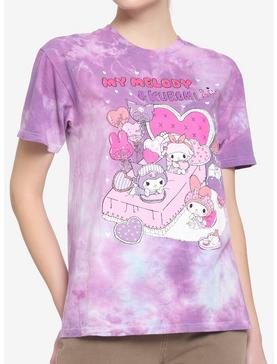 My Melody & Kuromi Black Slumber Party Pastel Boyfriend Fit Girls T-Shirt, , hi-res