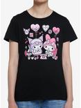 My Melody & Kuromi Black Slumber Party Pastel Girls T-Shirt, MULTI, hi-res