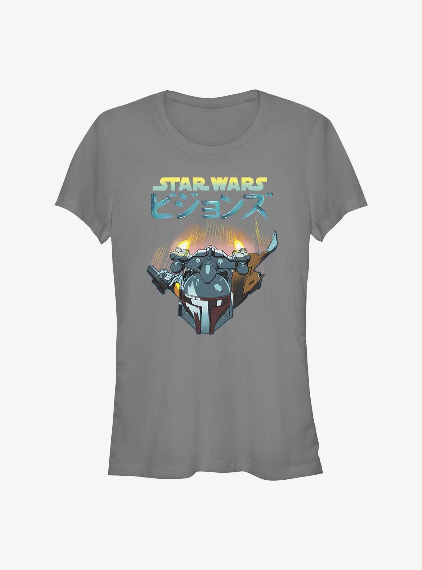 Star Wars: Visions Boba Fett Jetpack Girls T-Shirt, CHARCOAL, hi-res