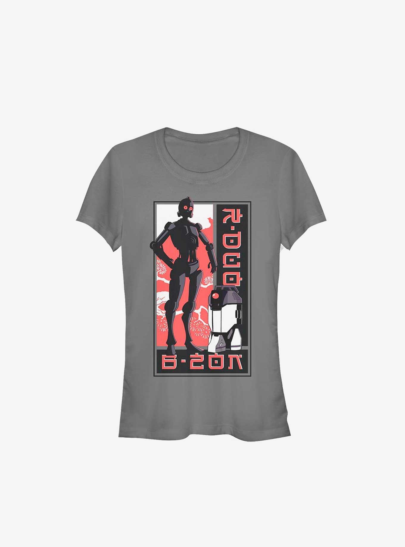 Star Wars: Visions Anime Droids Girls T-Shirt, CHARCOAL, hi-res