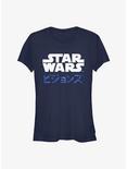 Star Wars: Visions Kanji Logo Girls T-Shirt, NAVY, hi-res