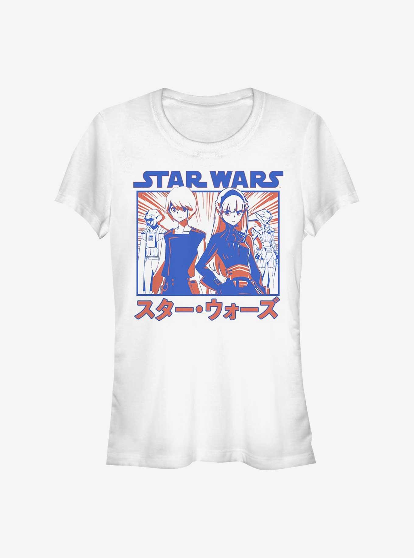 Star Wars: Visions The Twins Anime Girls T-Shirt, WHITE, hi-res