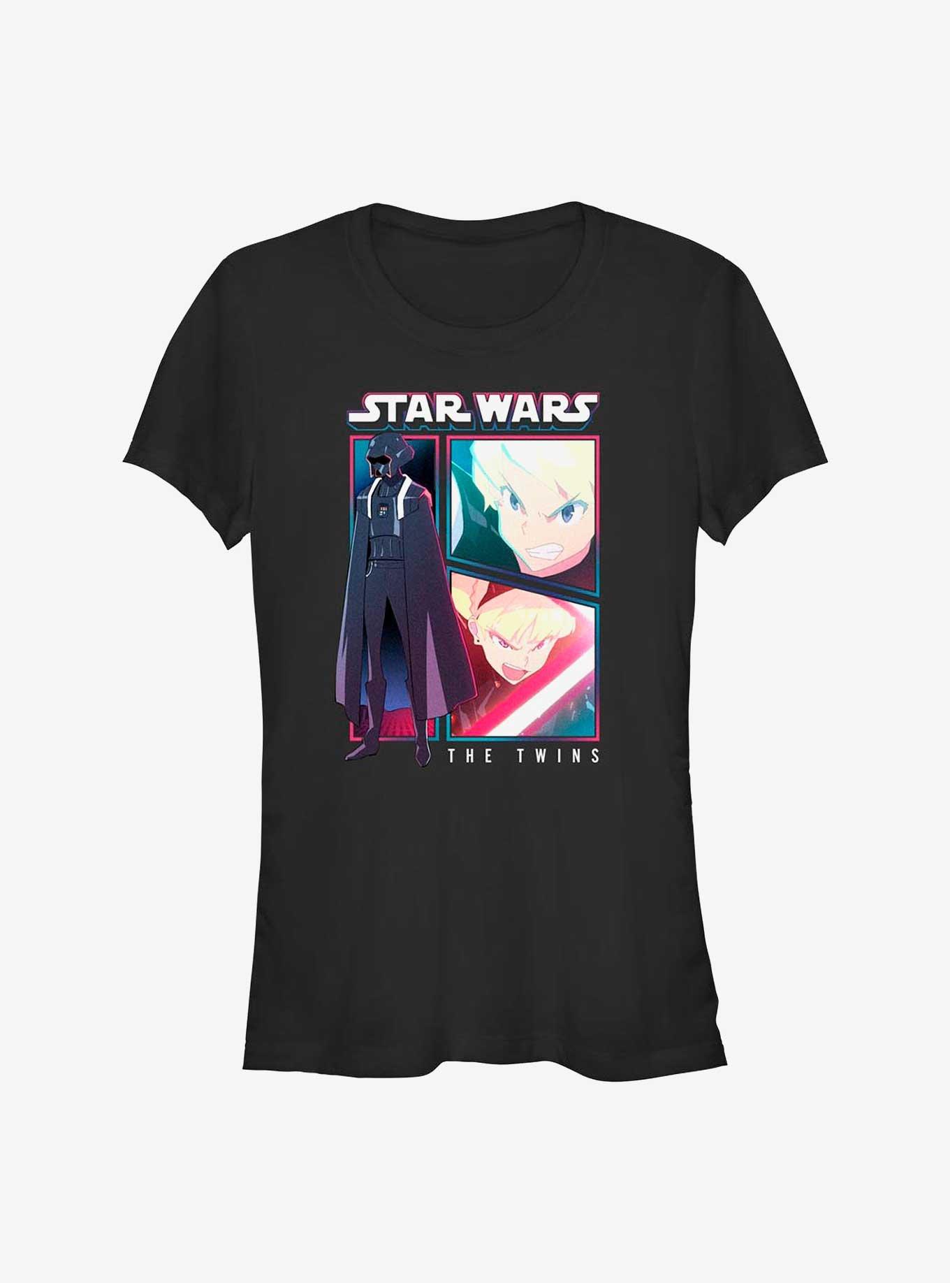 Star Wars: Visions The Twins Comic Panels Girls T-Shirt, BLACK, hi-res