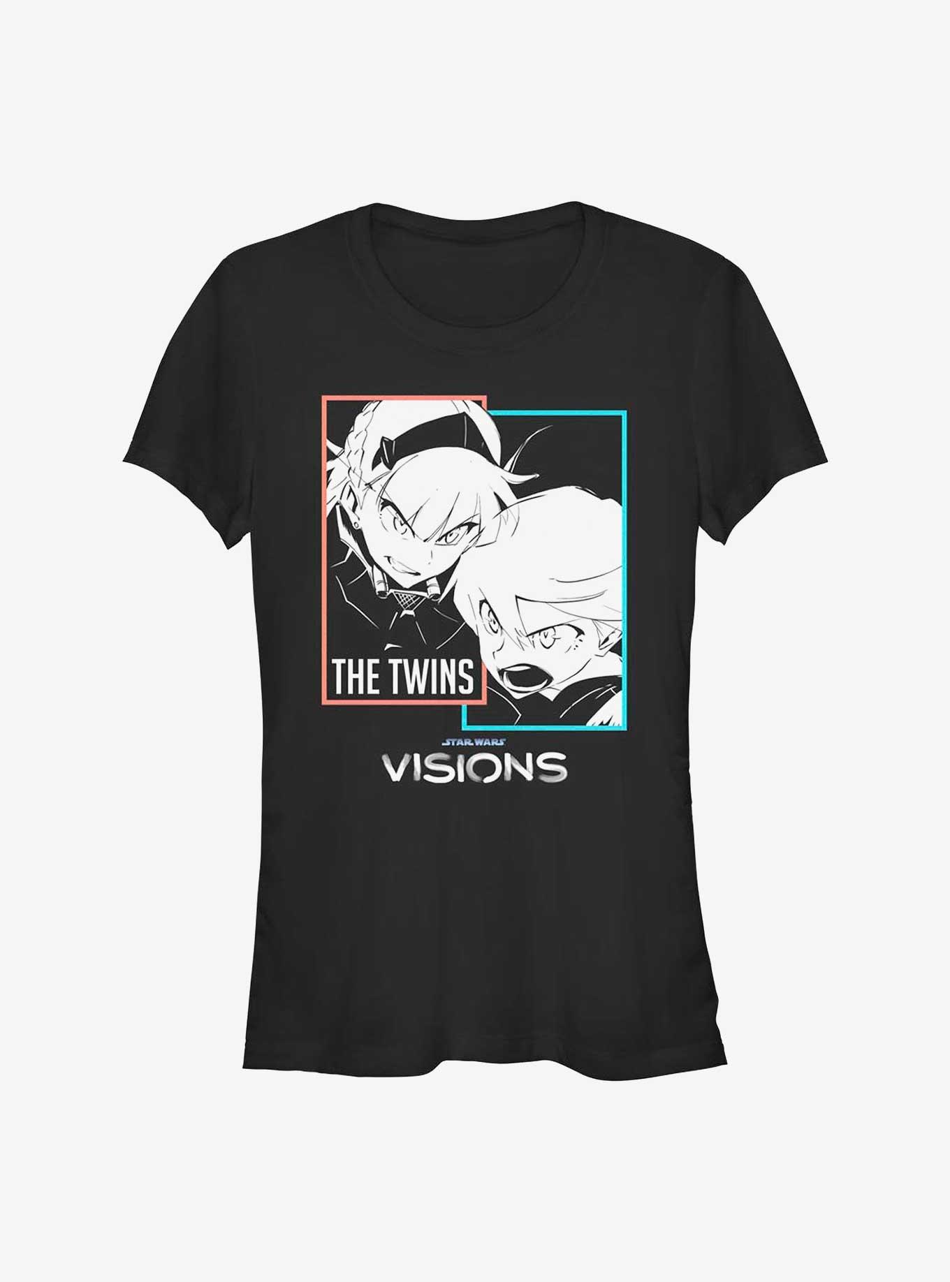 Star Wars: Visions The Twins Face Panel Girls T-Shirt, BLACK, hi-res
