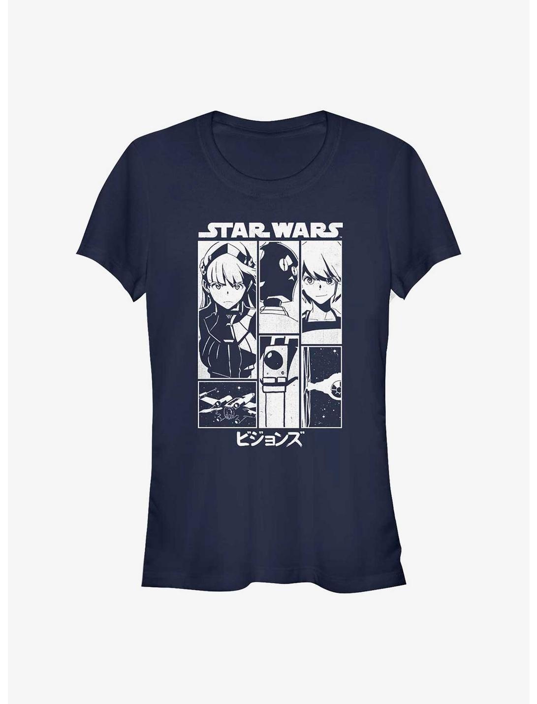 Star Wars: Visions The Twins Poster Girls T-Shirt, NAVY, hi-res