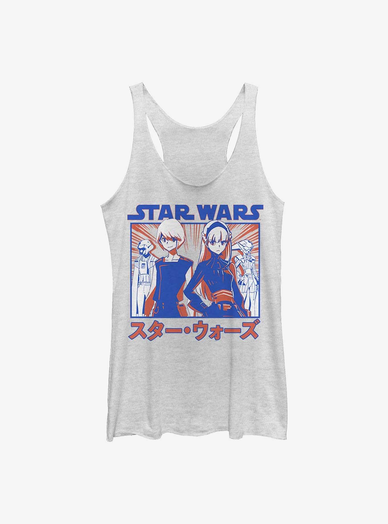 Star Wars: Visions The Twins Anime Girls Tank, WHITE HTR, hi-res