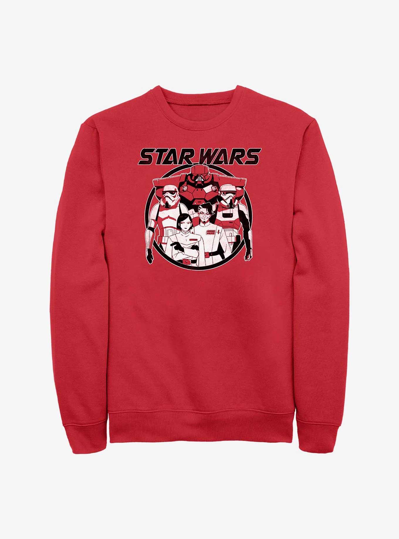 Star Wars: Visions The Dark Side Army Anime Crew Sweatshirt, RED, hi-res