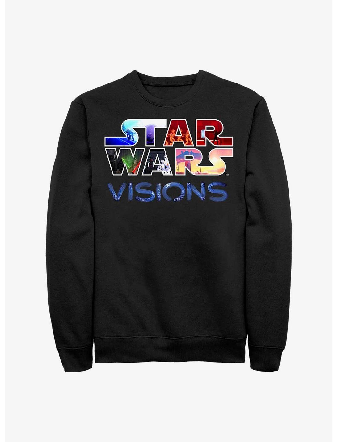 Star Wars: Visions Franchised Logo Crew Sweatshirt, BLACK, hi-res