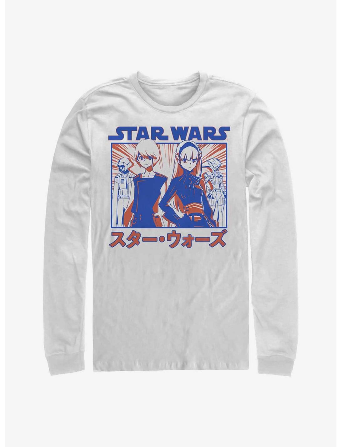 Star Wars: Visions The Twins Anime Long-Sleeve T-Shirt, WHITE, hi-res