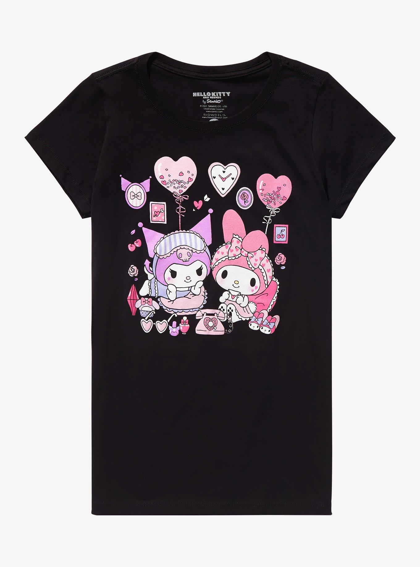 My Melody & Kuromi Slumber Party Girls T-Shirt Plus Size, MULTI, hi-res