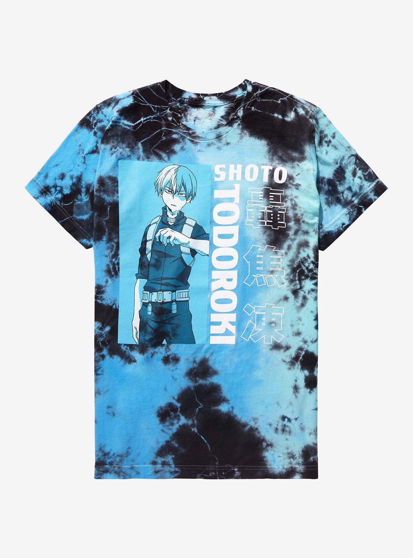 My Hero Academia Todoroki Blue Tie-Dye Boyfriend Fit Girls T-Shirt, MULTI, hi-res