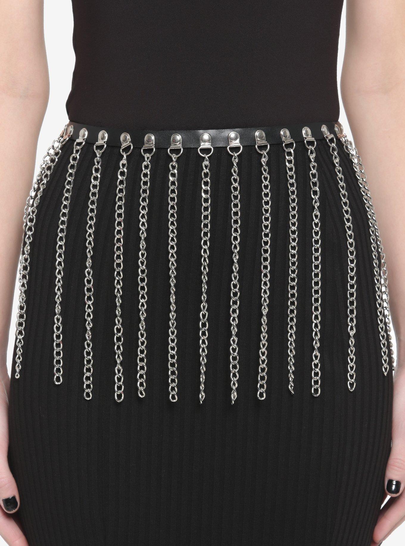 Black Fringe Chain Belt Hot Topic