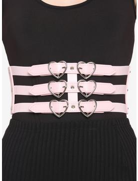 Pink Triple Buckle Corset Belt, , hi-res