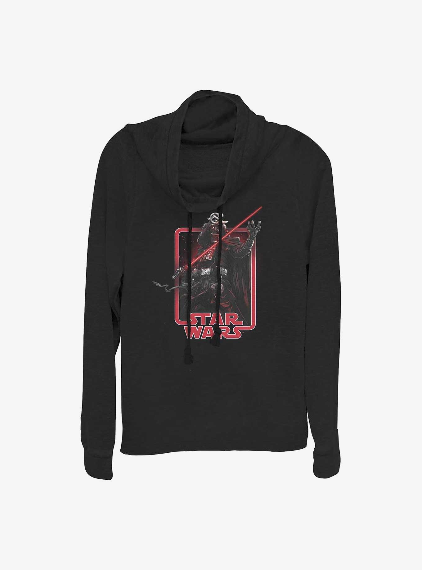 Star Wars: Visions Framed Darth Vader Cowlneck Long-Sleeve Girls Top, BLACK, hi-res