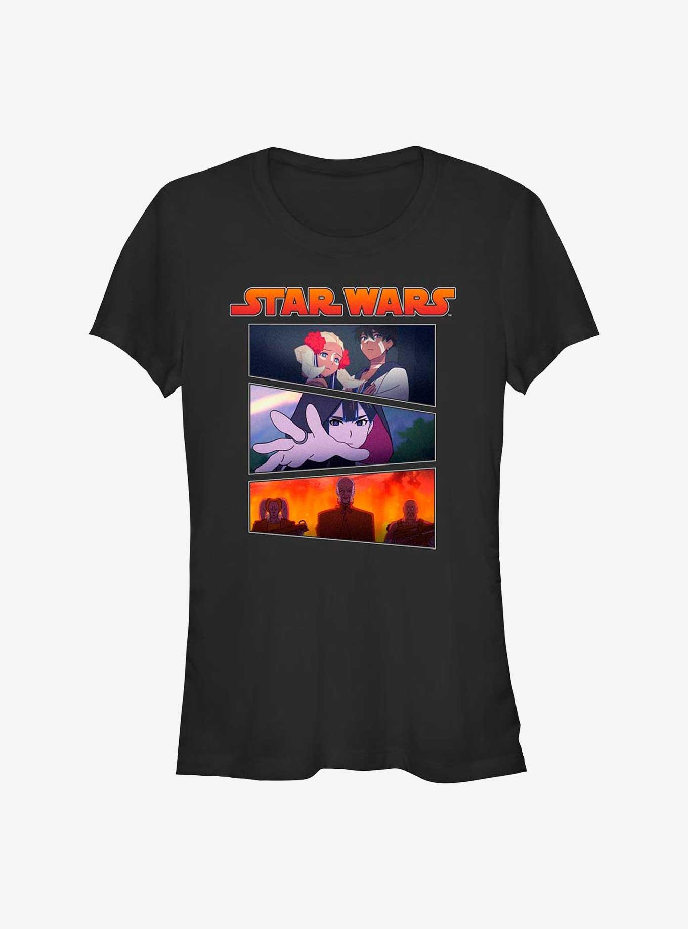 Star Wars: Visions Village Panels Girls T-Shirt, BLACK, hi-res